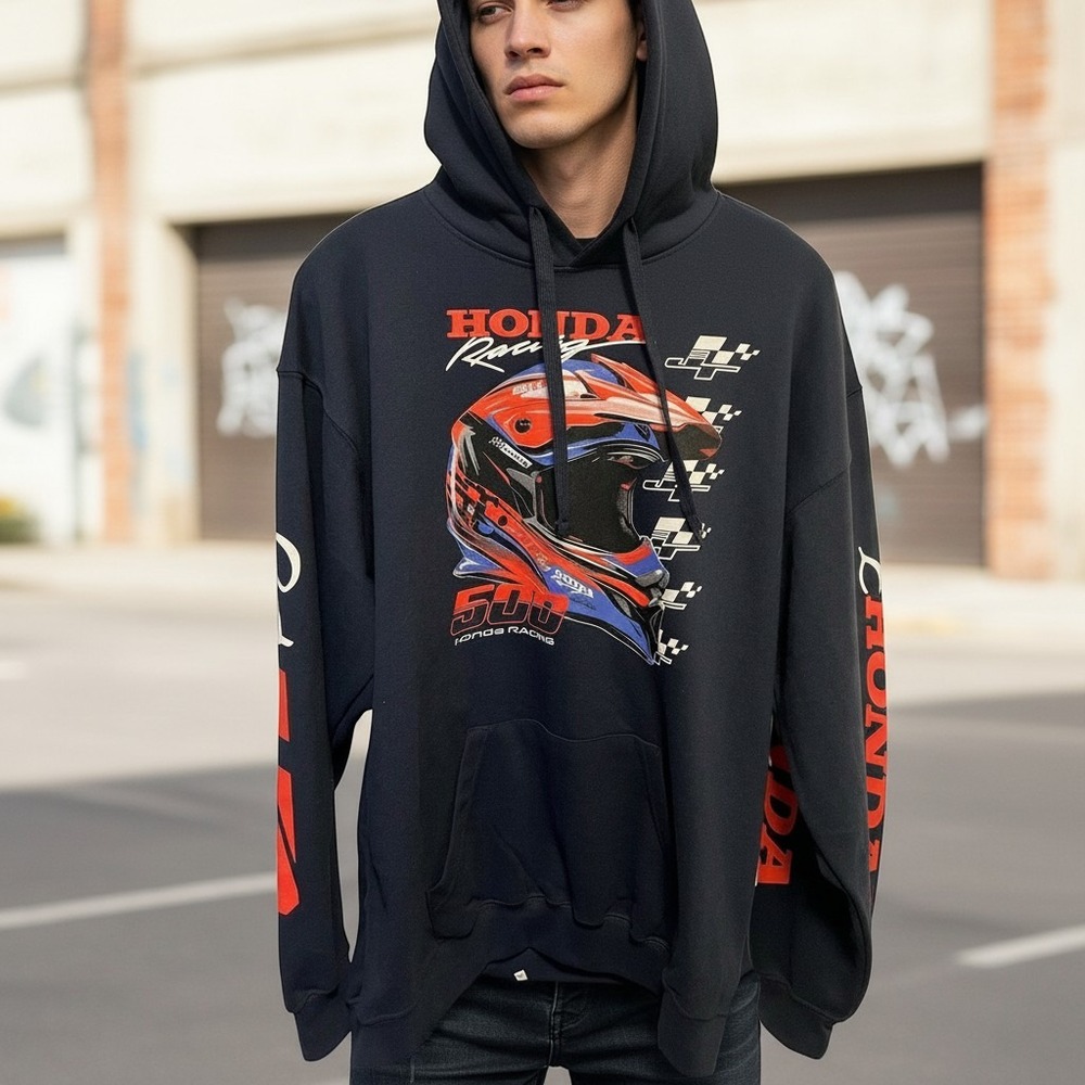NWT Honda Racing JT Racing USA Mens Navy Graphic Hoodie GSX 2.0 Motocross Large